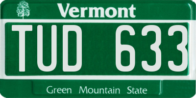 VT license plate TUD633