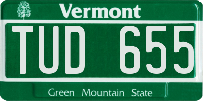 VT license plate TUD655