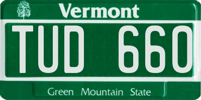 VT license plate TUD660
