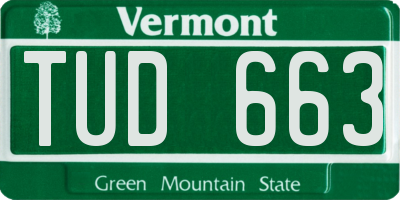 VT license plate TUD663