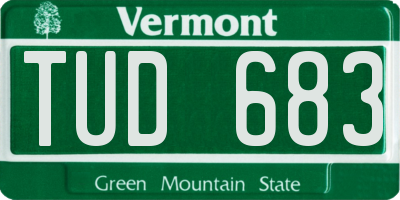VT license plate TUD683