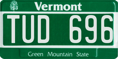 VT license plate TUD696
