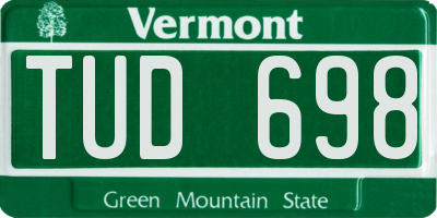 VT license plate TUD698