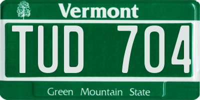 VT license plate TUD704