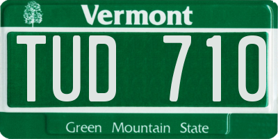 VT license plate TUD710
