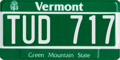 VT license plate TUD717
