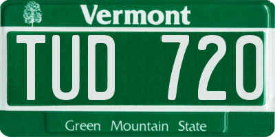 VT license plate TUD720