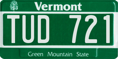 VT license plate TUD721