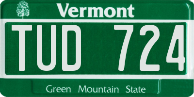 VT license plate TUD724