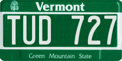 VT license plate TUD727
