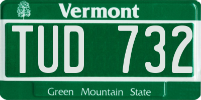 VT license plate TUD732