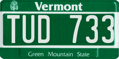 VT license plate TUD733