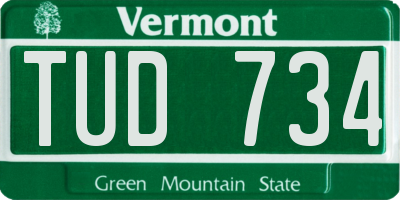 VT license plate TUD734