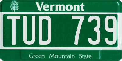 VT license plate TUD739