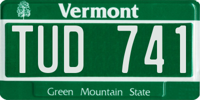 VT license plate TUD741