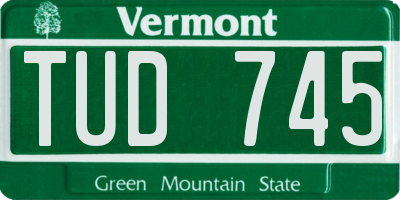 VT license plate TUD745