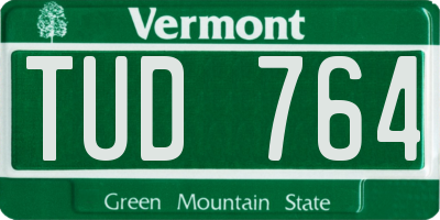 VT license plate TUD764