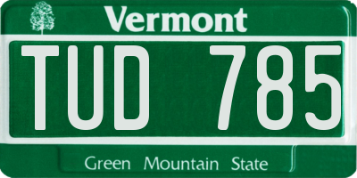 VT license plate TUD785
