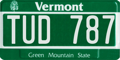 VT license plate TUD787