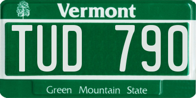 VT license plate TUD790