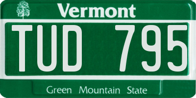 VT license plate TUD795