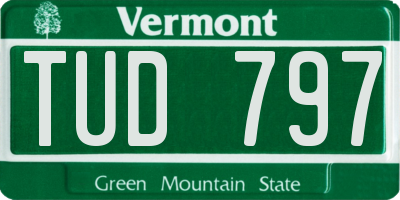 VT license plate TUD797