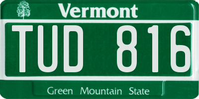 VT license plate TUD816