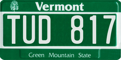 VT license plate TUD817