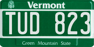VT license plate TUD823