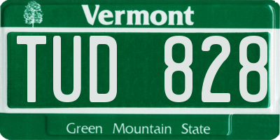 VT license plate TUD828