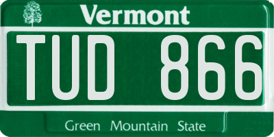 VT license plate TUD866