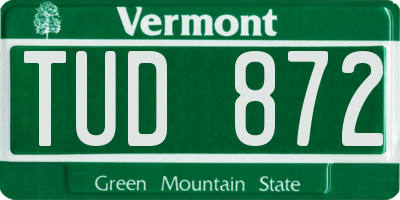 VT license plate TUD872