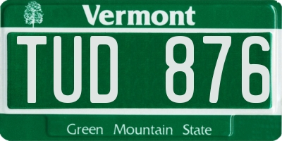 VT license plate TUD876