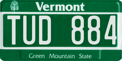 VT license plate TUD884