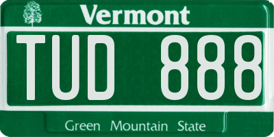VT license plate TUD888