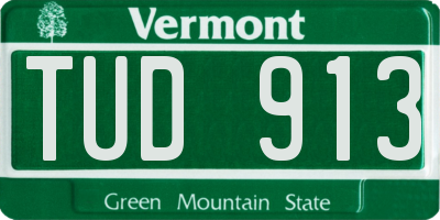 VT license plate TUD913