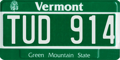 VT license plate TUD914