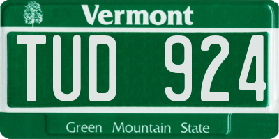 VT license plate TUD924