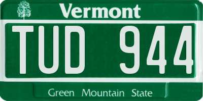VT license plate TUD944