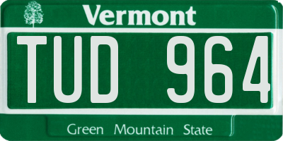VT license plate TUD964