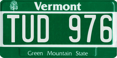 VT license plate TUD976