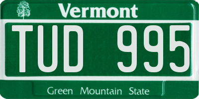 VT license plate TUD995