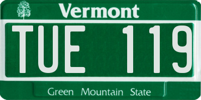 VT license plate TUE119