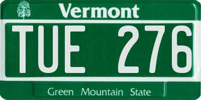VT license plate TUE276