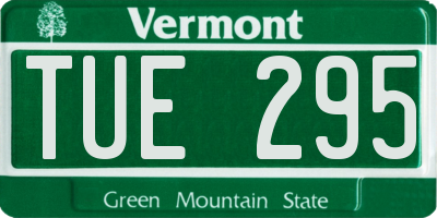 VT license plate TUE295