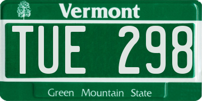 VT license plate TUE298