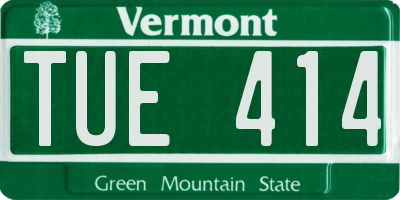 VT license plate TUE414