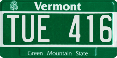 VT license plate TUE416