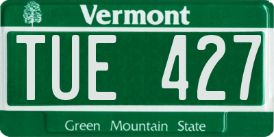 VT license plate TUE427