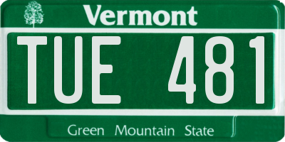 VT license plate TUE481